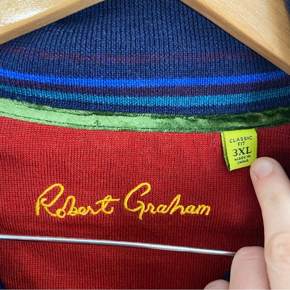 Robert Graham Blue‎ 1/4 Zip Pullover Wool Jacket Classic Fit Men’s Size 3x - Picture 3 of 7